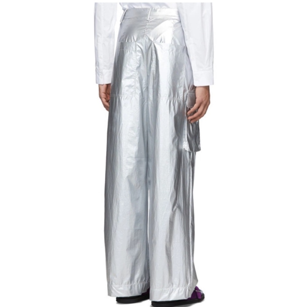 Tibi 
Metallic Pleated Cargo Pants Silver women’s - Picture 3 of 15
